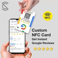 Cartes de visite NFC personnalisées imprimées avec code QR, cartes RFID PVC 13,56 MHz Ntag216 pour les médias sociaux et les avis Google