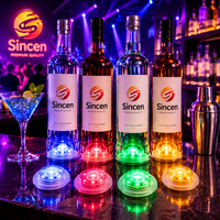 Sincen OEM Coque transparente en ABS, présentoir lumineux LED multicolore pour bouteilles, pour comptoirs de dégustation de boissons et la visibilité de la marque en vente au détail de spiritueux