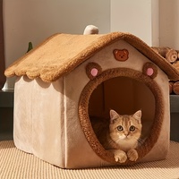 Faltbares Hundehaus, Hundebett, Matte für kleine und mittelgroße Hunde und Katzen, warmes Winter-Katzenbett, Nestkorb, Haustier-Welpenhöhle, Sofa, Haustierprodukte