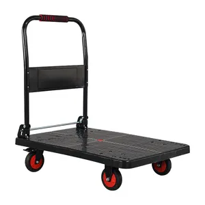 Carga Heavy Duty Plana De Plástico Push Cart Dolly Carrinho De Mão De Plataforma Dobrável