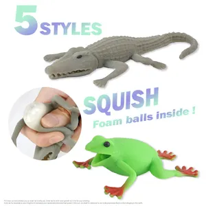 Wholesale Soft Stretchy Lifelike Animal Toys Realistic TPR Crocodile Frog Rubber Lizard Toys