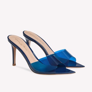 Mules élégantes pour femmes en PVC transparent à <span class=keywords><strong>talon</strong></span> <span class=keywords><strong>aiguille</strong></span>, bout pointu, doublure douce, à enfiler, sandales sexy à talons pour femmes - Product Image 2