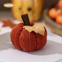 Yachen 3PK Mini Crochet Citrouilles Décor d'automne pour Cosy Autumn Thanksgiving Parfait pour la décoration de table et de cuisine de ferme