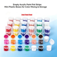 2/3/5/10/15ml 6 8 Pot Cat Kosong Mini Plastik Akrilik yang Dapat Digunakan Kembali untuk Melukis Seni Kerajinan DIY
