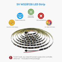 Adressable individuellement tira ws2812b 5m 5050 smd 60led/m 5V 144led/m Smart Programmable Address ws2812b Pixel RGB Led Strip