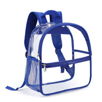 Sac à dos transparent en PVC avec poche avant, garniture rose, pour le sport, la gym, l'école, les essentiels quotidiens, sac organisateur pour festival, réglable