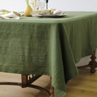 Nappe de table rectangulaire longue en lin pur, faite à la main, couleur unie, style nordique, personnalisable, lavable, pour table à manger, vente en gros