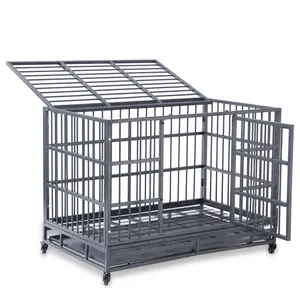 manufacturer free dog cages and crates professional export quality foldable with wheel