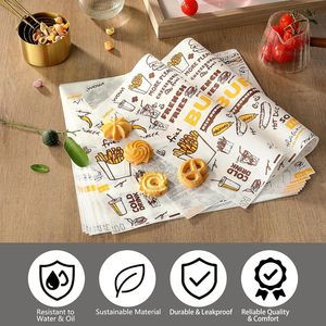 China Wholesale Take Out Burger Sandwich <b>Wrapping</b> <b>Paper</b> Fried Fast Food Pe Coated Waterproof Greaseproof Wrap <b>Paper</b> Customized - Product Image 3