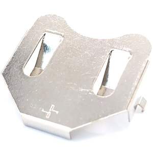 사용자 정의 금속 각인 인광 청동 구리 금속 CR2032 관통 구멍 배터리 홀더 - Product Image 1