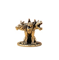 Statue de loup à trois têtes en laiton, artisanat en métal, figurine de dessin animé, best-seller en gros
