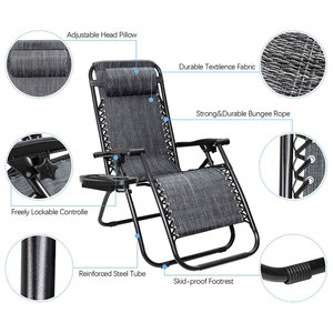 Chaise longue de plage zéro gravité pliable, légère, portable, confortable pour la chambre, l'hôtel et le parc - Product Image 5