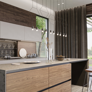 Mobili per Tutta la Casa in Stile Moderno e Minimalista, Armadi da Cucina Economici con Piani di Lavoro in Quarzo, Materiali in Legno e MDF - Product Image 4