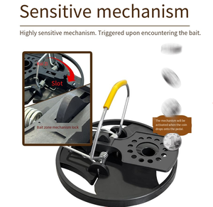 กับดักหนูอัตโนมัติแบบกลมพร้อมแป้นเหยียบไวต่อการสัมผัส ใช้ซ้ำได้ ทำจากพลาสติก สำหรับใช้ในบ้านและฟาร์มกลางแจ้ง - Product Image 4