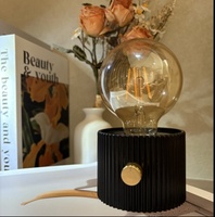 Nueva Lámpara de Noche LED de Lujo con Filamento de Tungsteno, Adorno Creativo Retro de Vidrio, Pequeña Lámpara de Mesa para Mesita de Noche