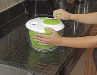 Grote Salade Spinner Met Deksel 5 Qt Capaciteit Handmatige Groentedroger Met Dubbel-Lock Sla Spinner Groentedroger Fruitwasmachine