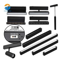 Rail lumineux magnétique LED en aluminium avec interrupteur DIP manuel CCT 3000K/4000K/6000K, spots encastrés au plafond intelligents, réglables et dimmables