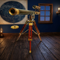Haute norme montagne Griffith Astor Double baril marron télescope astronomique télescope nautique debout avec support de trépied