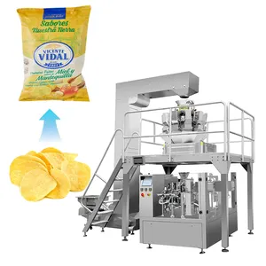 High Speed Pop Corn Crisp Packaging Machines Multihead Chips Granular Pillow Bag Weigher Packing Machine