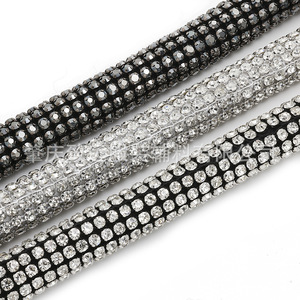 Tubo redondo de diamantes de imitación de 3 mm, 10 filas, grado A, cuerda completa de diamantes de imitación para accesorios de joyería y ropa DIY - Product Image 1