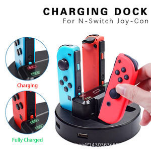 Interruptor de cuatro mandos de carga para Nintendo <span class=keywords><strong>Switch</strong></span> Joy Con, Con <span class=keywords><strong>2</strong></span> puertos <span class=keywords><strong>USB</strong></span> y luz indicadora, nuevo - Product Image 3