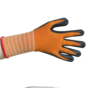 YEEHO Custom <span class=keywords><strong>Blue</strong></span> Nitrile Dots Antideslizante Doble Cara Punteada Mano Construcción Guantes de trabajo para la industria - Product Image 3