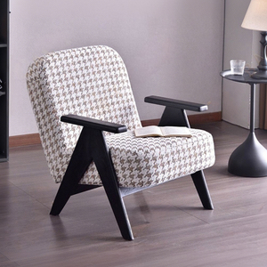 Elegante y cómoda silla de tela para sala de estar con cojines suaves patas de madera maciza diseño moderno sillón con acento silla Lisure - Product Image 5