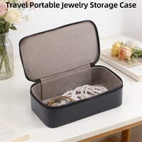 Boîte de rangement pour bijoux en cuir PU de haute qualité, durable, personnalisée, anti-poussière, en flanelle, étui de protection pour cosmétiques et médicaments
