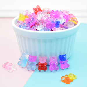 Accessoires en résine KI quyu DIY, paillettes dégradées, petit ours, bonbons mignons, résine époxy, coque de téléphone, décoration de patch DIY - Product Image 2