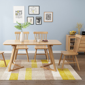 <span class=keywords><strong>Ensemble</strong></span> de <span class=keywords><strong>table</strong></span> <span class=keywords><strong>et</strong></span> de chaises à dîner <span class=keywords><strong>scandinave</strong></span> moderne de luxe en chêne rétractable pour 6 personnes, idéal pour les petits appartements <span class=keywords><strong>et</strong></span> les restaurants - Product Image 3