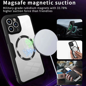 Coque de Téléphone Transparente Double Face à Protection Intégrale 360 pour <span class=keywords><strong>iPhone</strong></span> <span class=keywords><strong>11</strong></span> 12 13 14 15 Pro Max, Compatible Charge Sans Fil et Support Voiture Magnétique - Product Image 2