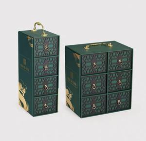 Scatola Regalo di Lusso in MDF per il Nuovo Anno, Confezione per Mooncake, Personalizzabile per Profumi e Cosmetici, con Manico - Product Image 6