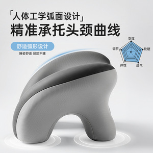 Memory Foam U Shape Neck Pillow For Sleeping Support Comfortable Afternoon Nap Hugging Style Dual Gray Spandex Material - Product Image 4