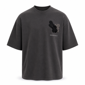 T-shirt surdimensionné personnalisé 280G en coton épais avec broderie appliquée, style streetwear vieilli, manches courtes, pour homme - Product Image 2