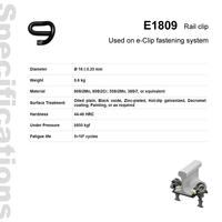 Système d'assemblage à clip E1809, matériau en acier à ressort, compatible Pandrol