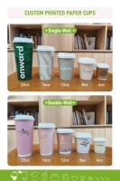 Gobelets à café en papier à double paroi avec logo personnalisé, avec couvercles, 12 oz, 16 oz, gobelets jetables pour boissons chaudes, pour les cafés à emporter