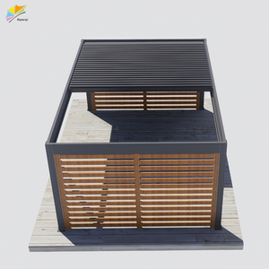 Pergola de <span class=keywords><strong>jardin</strong></span> motorisée à toit à lames, design moderne, couverture de patio en aluminium, volets personnalisés, livraison économique - Product Image 4