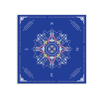 Set Mahjong Profesional Amerika dengan Aturan NMJL - 160 Ubin Akrilik Berlapis 4 Warna Hijau - Alas Motif Bunga Biru Dongker - Edisi Hadiah