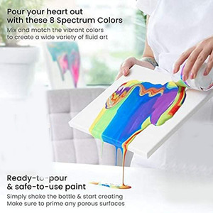 Peinture acrylique pour coulage Secolorart, 24 couleurs, 100 ml, haute fluidité, pas <span class=keywords><strong>de</strong></span> mélange nécessaire, pour toile et <span class=keywords><strong>verre</strong></span> - Product Image 5