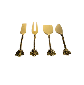 Dishwasher Safe <b>Cheese</b> <b>Knife</b> <b>Set</b> Eco-Friendly Metal Stainless Steel <b>Cheese</b> <b>Set</b> with Palm Tree Handle Design for Luxury Hotels - Product Image 2