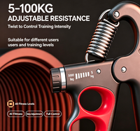 Appareil de musculation de la main intelligent avec compteur, réglable de 5 à 100 kg, robuste, à ressort, pour la rééducation et l'entraînement musculaire, équipement de fitness portable