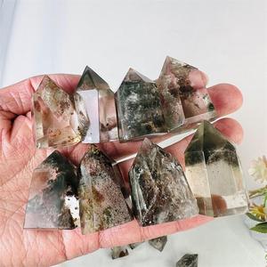 Bán Buôn Tự Nhiên Reiki Màu Xanh Lá Cây Vườn Ma Thạch Anh Tháp Chữa Bệnh Phantom Tinh Thể Thạch Anh Điểm <span class=keywords><strong>Wands</strong></span> Cho Thiền Trang Trí - Product Image 4