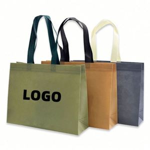 Bolsa de tela no tejida personalizada con logotipo, al por mayor, prensada en caliente, de alta capacidad, para tiendas de ropa y supermercados - Product Image 1