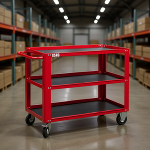 Carrito de Almacenamiento de Plástico 504 Srxl Rojo de 3 Niveles, Carrito de Logística Industrial para Almacén - Product Image 3