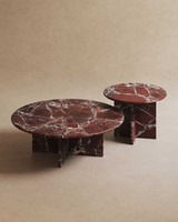 Table basse en marbre naturel Rosa Levanto de luxe NANWEI Stone, moderne, rouge, pour l'intérieur, meubles de maison