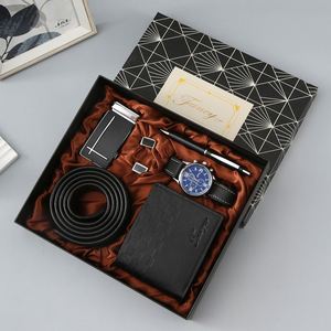 Set de Regalo de 4 Piezas para Hombre: Cartera de Cuero, Cinturón, Reloj de Cuarzo, Gafas de Sol, Regalo del Día del Padre para Novio, Esposo, Papá - Product Image 2