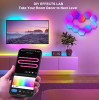 Lámpara de decoración de pared LED multicolor RGB inteligente, accesorio de iluminación Hexagonal Led para dormitorio, sala de estar, decoraciones de interior modernas, luces de pared