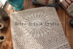 Gran oferta tradicional de Bajo MOQ personalizado <span class=keywords><strong>Beige</strong></span> 100% algodón manta de ganchillo a mano tiro - Product Image 5