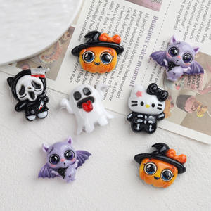 การ์ตูนฮาโลวีนน่ารักฟักทองผีโครงกระดูก KT แมวตกแต่ง <span class=keywords><strong>DIY</strong></span> เรซิ่นกะโหลกลูกแมวเครื่องประดับโทรศัพท์ขยะเครื่องประดับ - Product Image 2