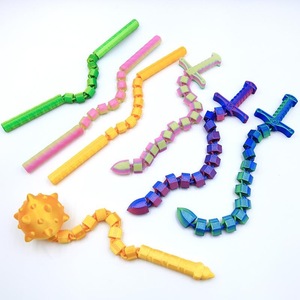 3D Printed Frozen Fidget Whip Sword Flexible Deformation Stress Relief Toy Kinetic <b>Chain</b> Blade ADHD Anxiety Gaming Accessory PLA - Product Image 2